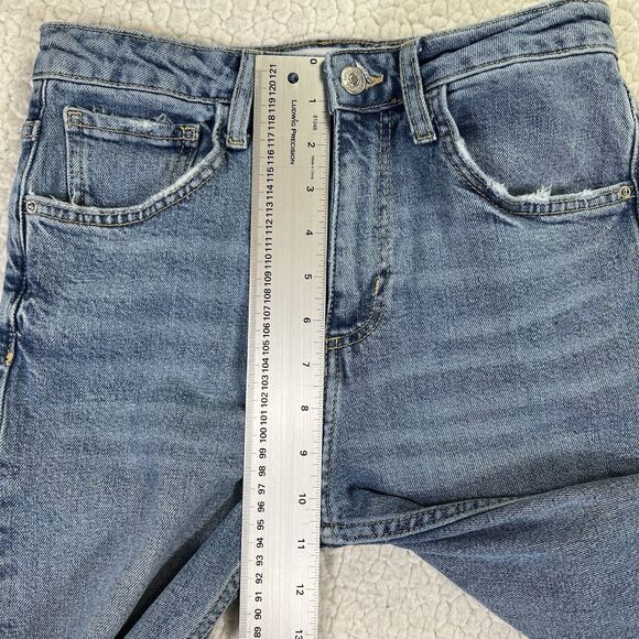 Zara Jeans Women’s Size 4 (Actual 26x26) Blue High Rise Cropped Raw Hem - Picture 8 of 9